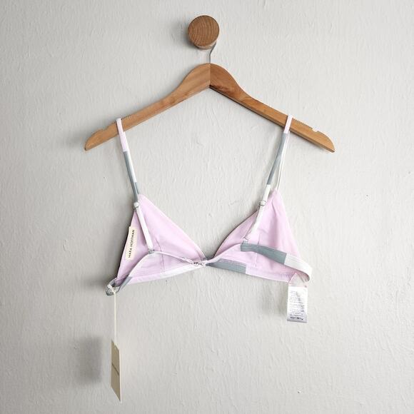 NEW Mara Hoffman Astrid Juniper Pastel Sage Multi Color Stripe Triangle Swim Top - Picture 11 of 13